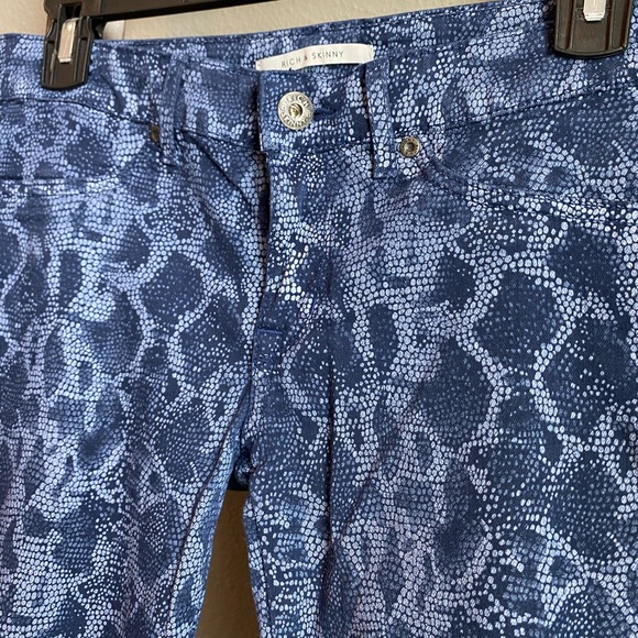 Snake print blue jeans size 27 - Picture 6 of 7